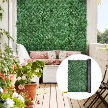 VEVOR Ivy - Pantalla de valla de privacidad, 96 x 72 pulgadas, PP, setos artificiales de hojas sintéticas, 3 capas para interior o exterior, panel de hojas verdes, multiusos para jardín, patio, decoración, balcón, patio, hogar, verde
