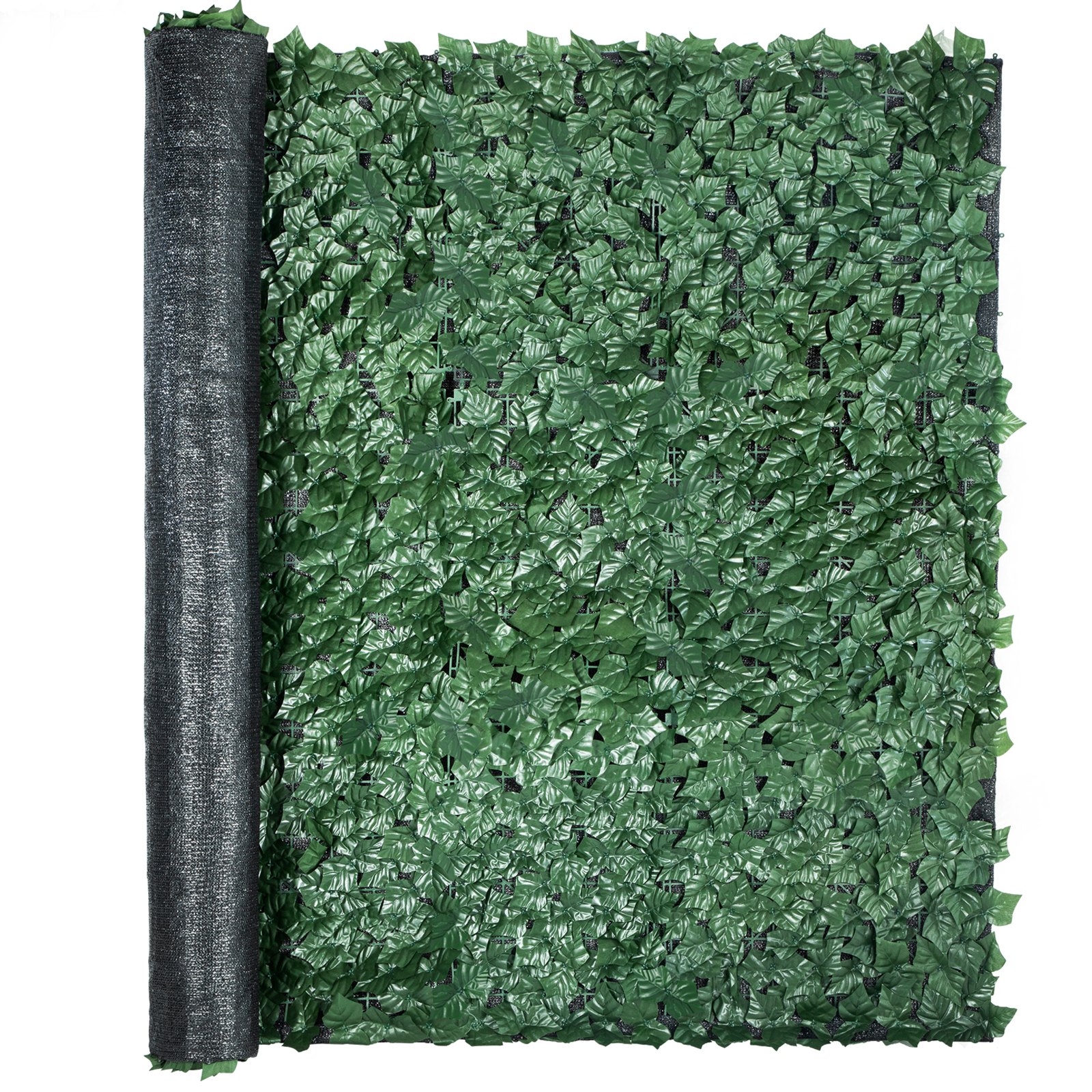 Valla de privacidad VEVOR de hiedra, setos artificiales de hojas sintéticas de polipropileno de 244 x 183 cm, panel de 3 capas con hojas verdes para interior o exterior, multiusos para jardín, patio, decoración, balcón, terraza y hogar.