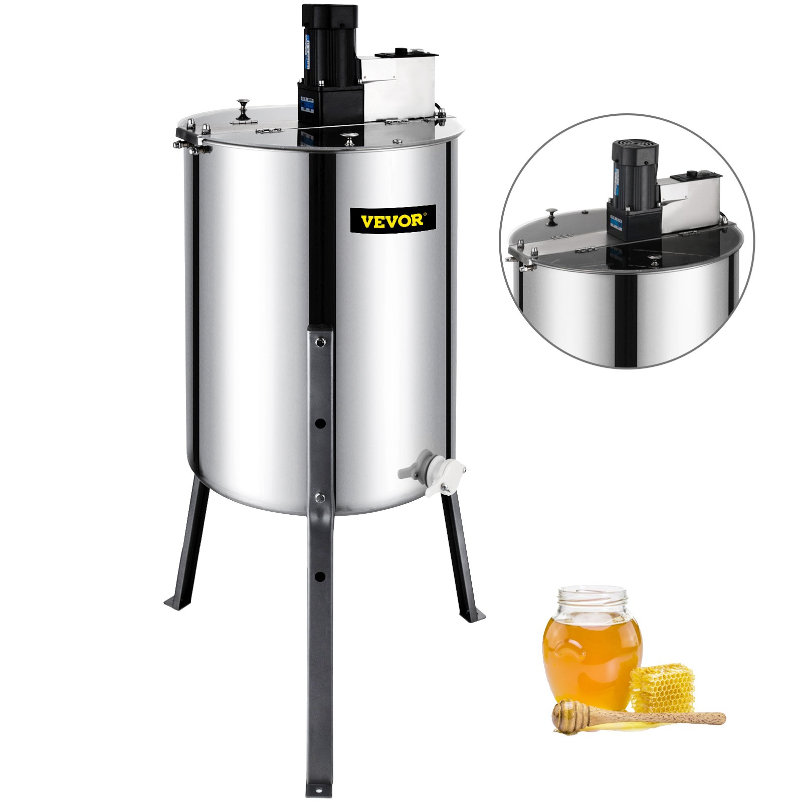 Extractor Eléctrico de Miel 4 Cuadros Extractor de Miel  de Acero Inoxidable