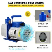 Tuspuzz Cámara de vacío con bomba Kit de cámara de vacío 5 Gal 7CFM 3/4HP Dual Stage