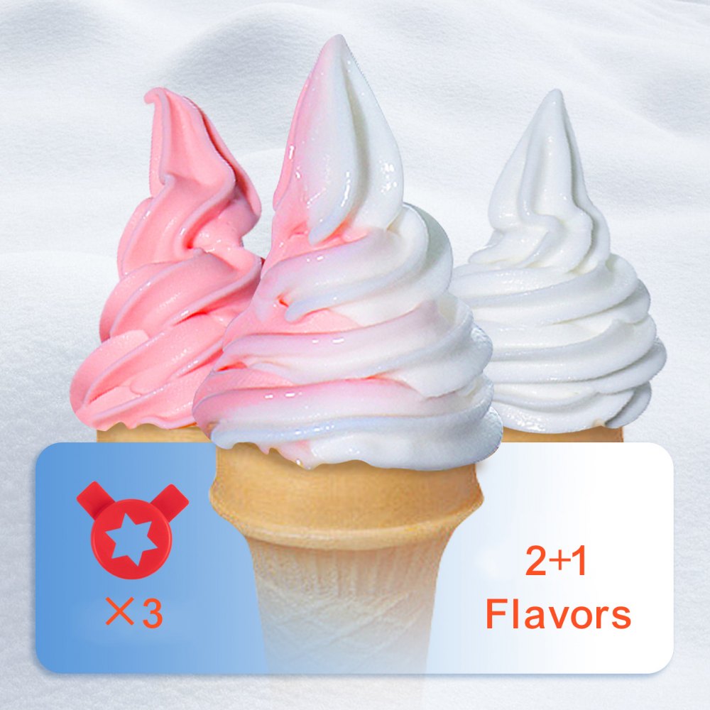 VEVOR Máquina para hacer helados comercial, rendimiento de 22-30 l/h, máquina de servicio suave para encimera de 2200 W con tolva de 2 x 6 l, panel LCD de 2 l, alarma de escasez de inflado, máquina pa