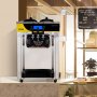 VEVOR Máquina para hacer helados comercial, rendimiento de 22-30 l/h, máquina de servicio suave para encimera de con tolva de 2 x 6 l, panel LCD de 2 l, alarma de escasez de inflado, máquina pa