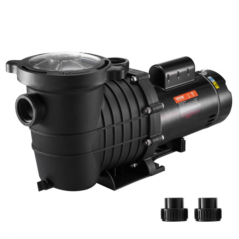 VEVOR Bomba de piscina 2.0HP 230V, bombas variables de doble velocidad 1500W, flujo máximo 5520 GPH, potente motor de piscina autocebante para piscina sobre el suelo, con cesta de filtro colador, cert