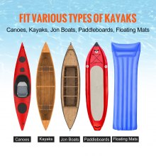VEVOR Carro de kayak resistente, capacidad de carga de 320 libras, carro de canoa desmontable con neumáticos sólidos de 10 pulgadas, soportes ajustables y pie de apoyo antideslizante, para kayaks, can
