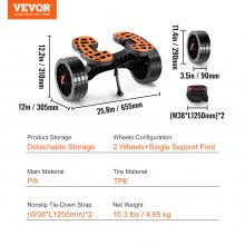 VEVOR Carro de kayak resistente, capacidad de carga de 320 libras, carro de canoa desmontable con neumáticos sólidos de 10 pulgadas, soportes ajustables y pie de apoyo antideslizante, para kayaks, can
