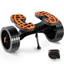 VEVOR Carro de kayak resistente, capacidad de carga de 320 libras, carro de canoa desmontable con neumáticos sólidos de 10 pulgadas, soportes ajustables y pie de apoyo antideslizante, para kayaks, can