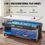 Mesa multijuegos giratoria 3 en 1 VEVOR con air hockey, billar y ping pong. Mesa de hockey de 223 cm para sala de juegos y hogar. Juego de arcade. Incluye todos los accesorios para cada juego.