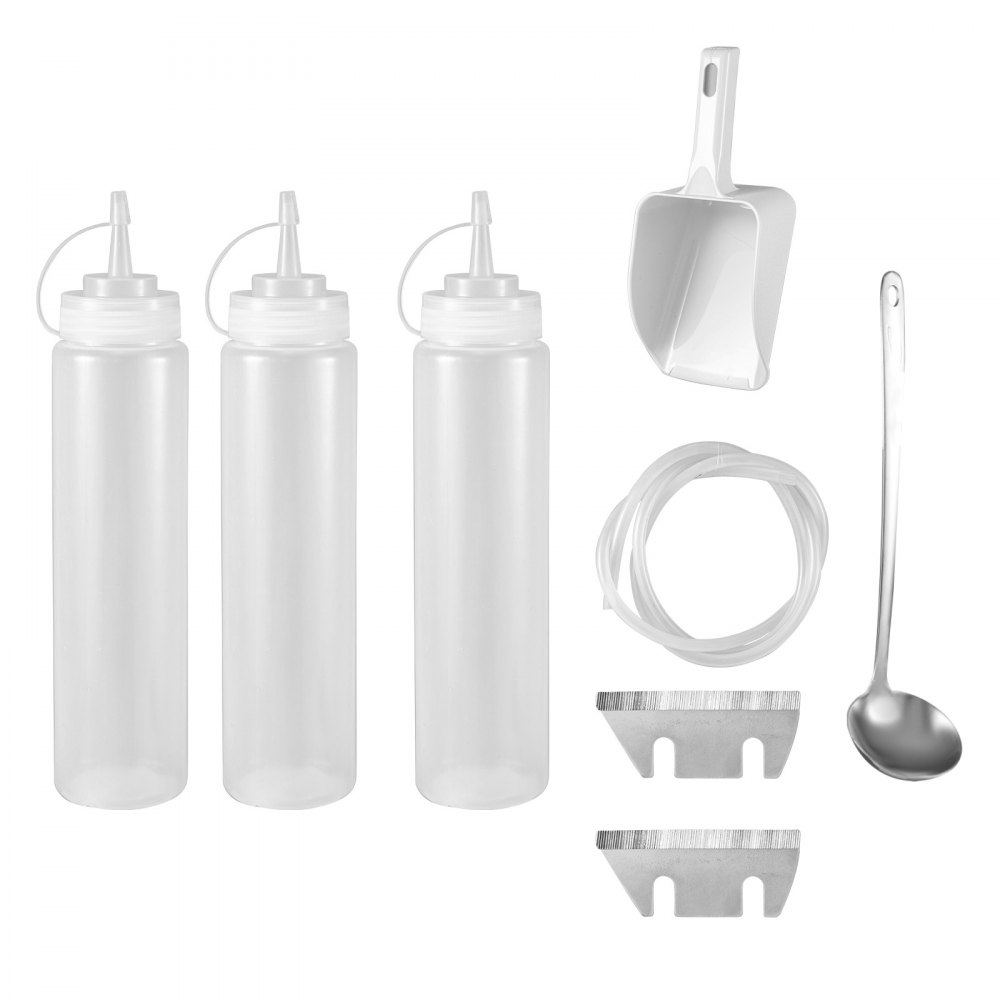 VEVOR - Raspador de hielo eléctrico comercial de 110 V, 200 kg/h, con cuchillas dobles, de acero inoxidable, ideal para escuelas, iglesias, restaurantes y bares.