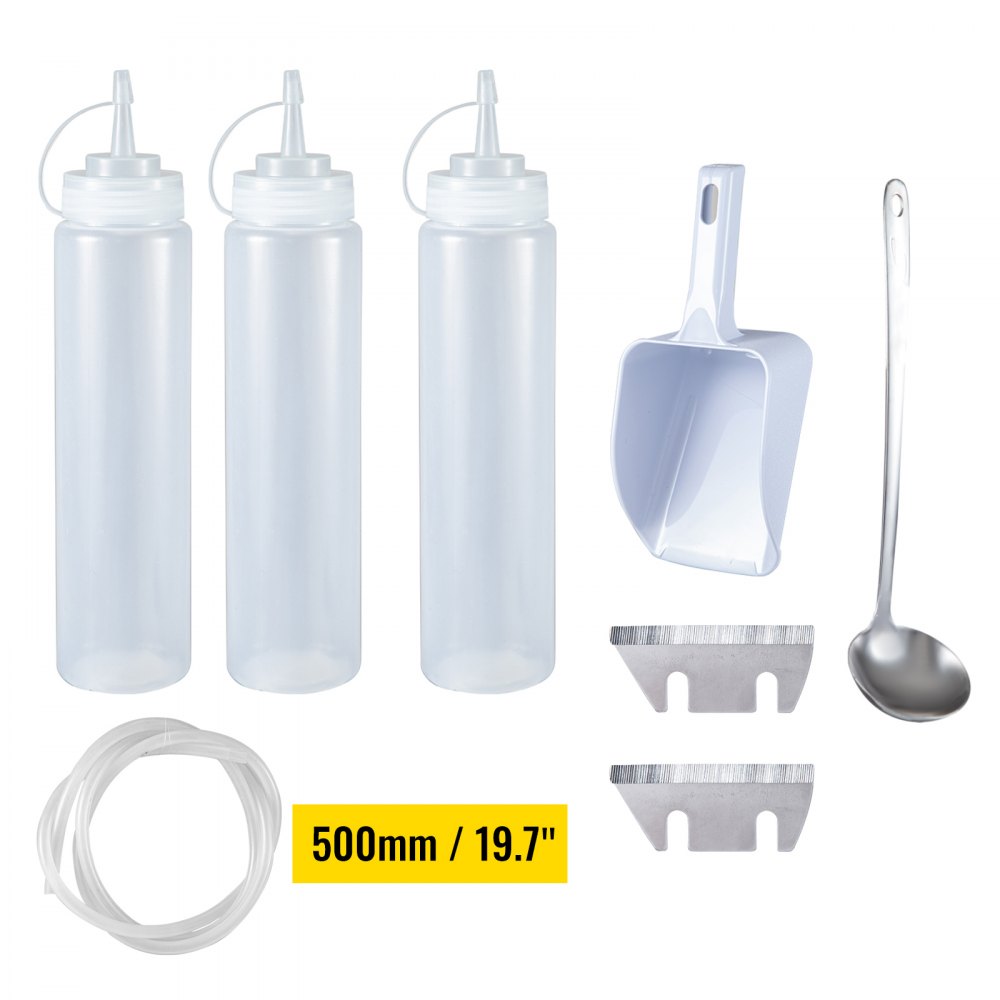 Trituradora de hielo comercial VEVOR de 110 V, 200 kg/h, con certificación ETL, 300 W, con cuchillas dobles, de acero inoxidable, con interruptor de seguridad para familias, restaurantes y bares.