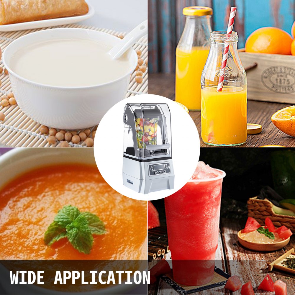 VEVOR Licuadora profesional Batidora de Vaso Licuadora 1,5 L Molinillo 1500 W Lcd con 4 Velocidades