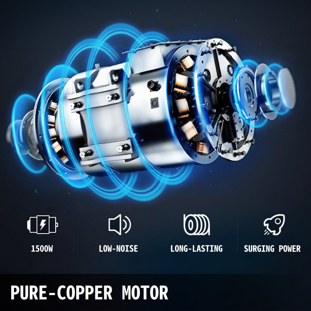 VEVOR Licuadora profesional Batidora de Vaso Licuadora 1,5 L Molinillo 1500 W Lcd con 4 Velocidades