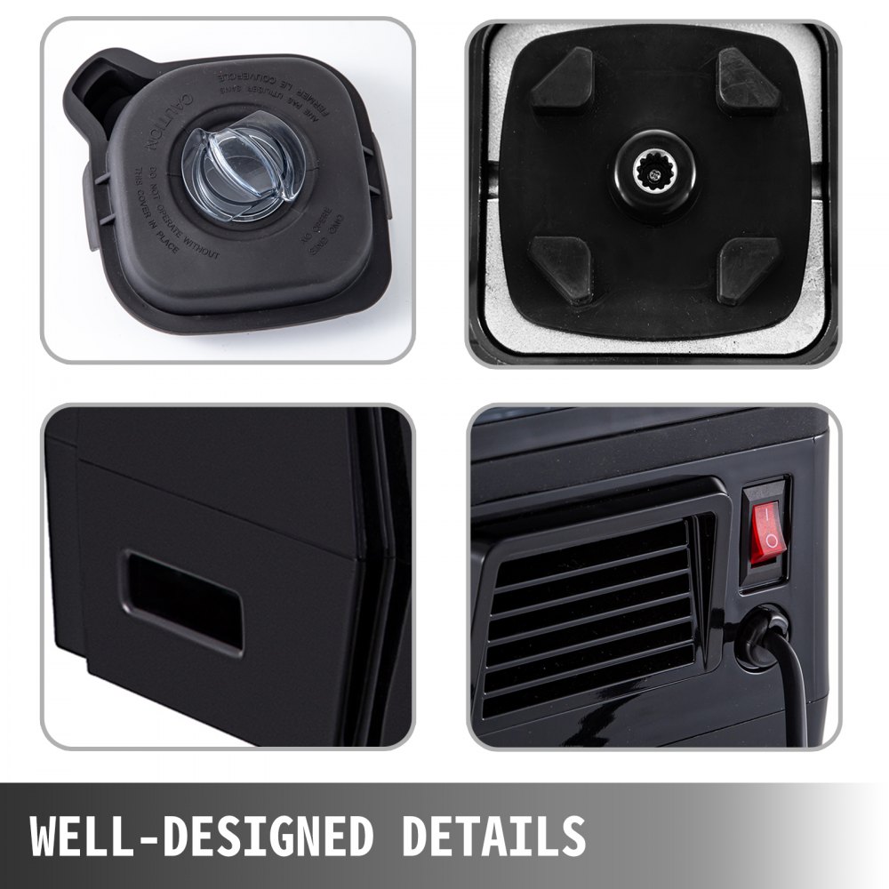 VEVOR Licuadora profesional Batidora de Vaso Licuadora 1,5 L Molinillo 1500 W Lcd con 4 Velocidades