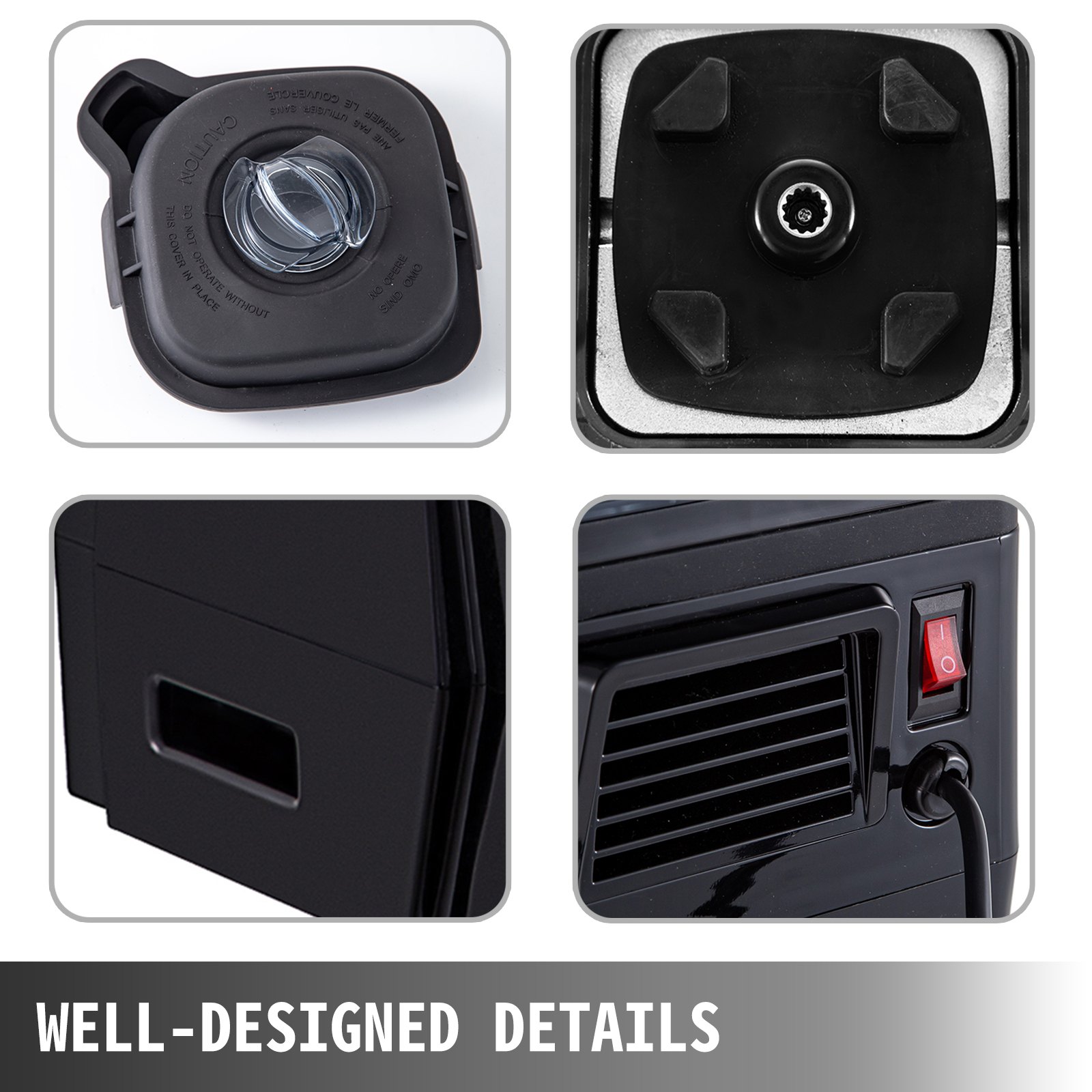 VEVOR Licuadora profesional Batidora de Vaso Licuadora 1,5 L Molinillo 1500 W Lcd con 4 Velocidades