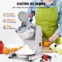 Trituradora de hielo VEVOR, máquina eléctrica para hacer conos de nieve de 220 lb por hora con 4 cuchillas, máquina para raspar hielo de acero inoxidable con tapa y recipiente, 300 W para uso doméstico y comercial, color plateado