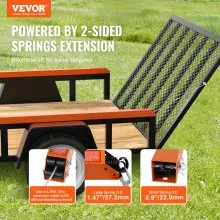 VEVOR Asistente de elevación de puerta trasera de remolque de 2 lados, capacidad de carga de 360 ​​libras, compatible con puerta trasera y rampa de remolque abierto, con riel lateral de 10 a 24 pulgadas de altura y puerta trasera o rampa de 4 a 6 pies de altura