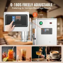 VEVOR Máquina para hacer batidos, máquina mezcladora de té con leche comercial de 120 W, máquina mezcladora de batidos de doble cabezal, licuadora de batidos ajustable de 0 a 180 s, con taza de acero inoxidable de 750 ml, para tienda de té con leche
