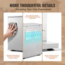 VEVOR Máquina para hacer batidos, máquina mezcladora de té con leche comercial de 120 W, máquina mezcladora de batidos de doble cabezal, licuadora de batidos ajustable de 0 a 180 s, con taza de acero inoxidable de 750 ml, para tienda de té con leche