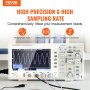 Osciloscopio digital VEVOR con alta precisión, frecuencia de muestreo de 1 gs/s, transmisión de 4 canales, ancho de banda de 100 mhz.