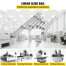 Riel lineal VEVOR, husillo de bolas x 3, RM1605-350 mm 650 mm 1050 mm x 2 Soporte de riel lineal, Kit de 12 CNC Eje óptico de eje lineal