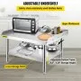 VEVOR Soporte para parrilla mesa de cocina 36 x 30 x 24 pulgadas mesa de acero inoxidable mesa de soporte para parrilla con estante inferior