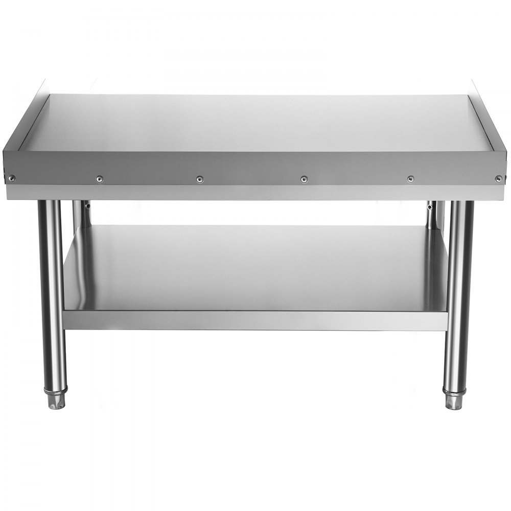 Parrilla de acero inoxidable VEVOR con estante inferior y patas resistentes para cocinar al aire libre.