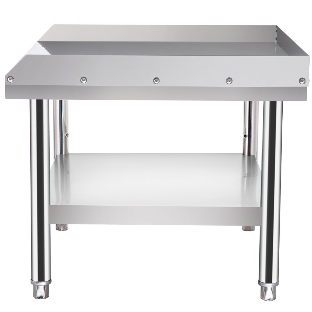 Soporte de parrilla de acero inoxidable VEVOR con estante y patas de metal duraderas.