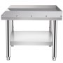 Soporte de parrilla de acero inoxidable VEVOR con estante y patas de metal duraderas.