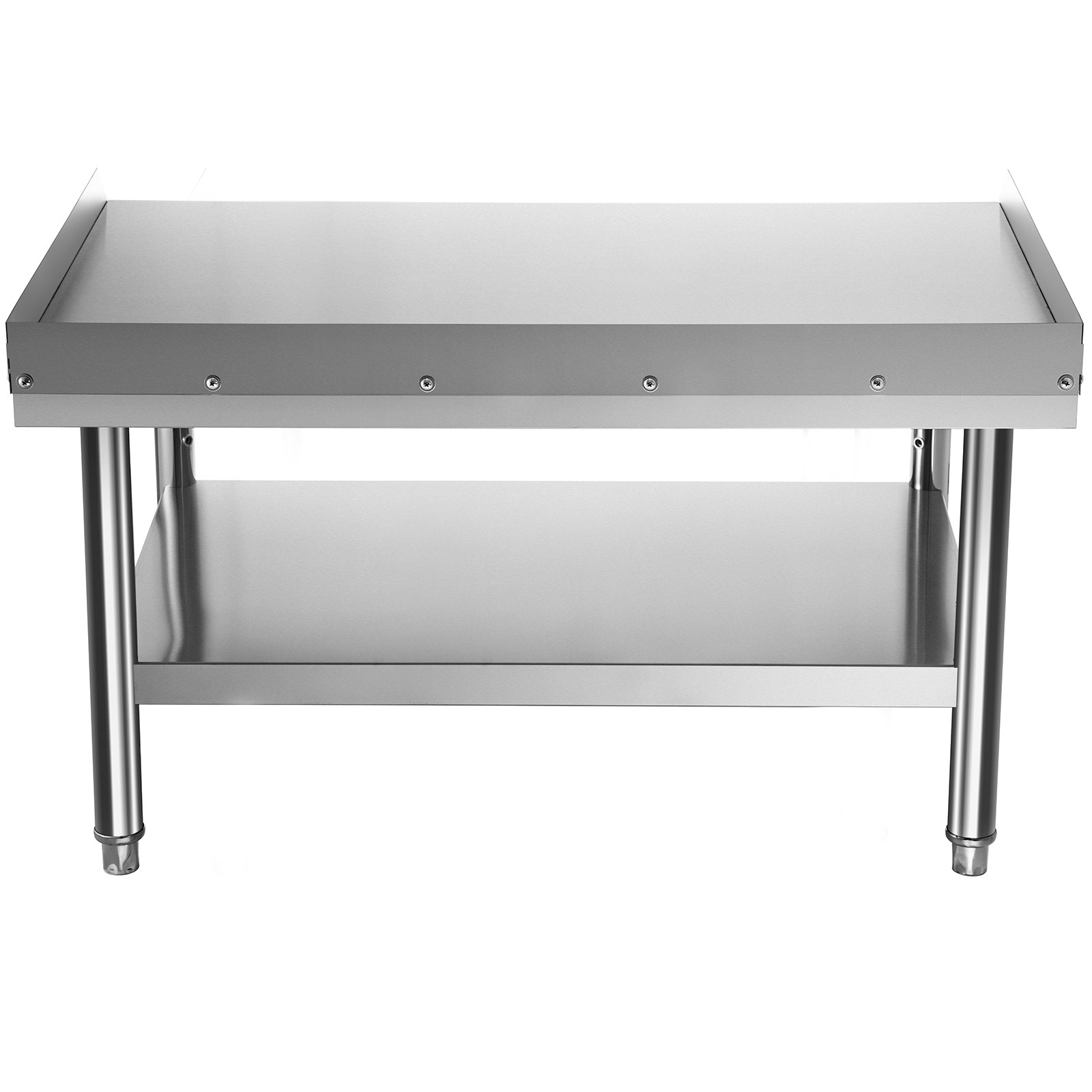Parrilla de acero inoxidable VEVOR con estante inferior y patas resistentes para cocinar al aire libre.