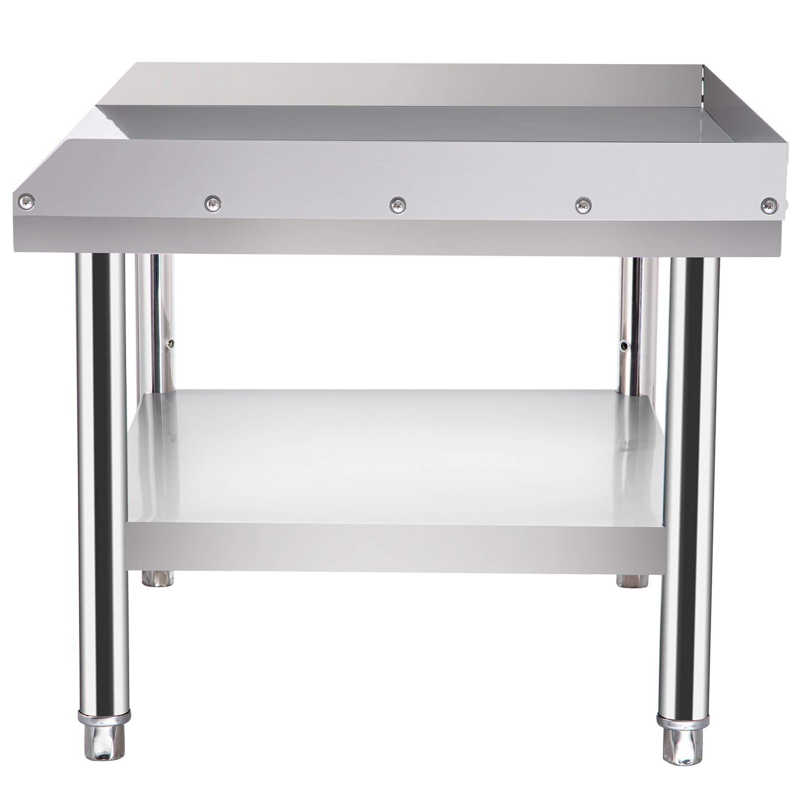 Soporte de parrilla de acero inoxidable VEVOR con estante y patas de metal duraderas.