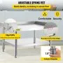VEVOR - Soporte de parrilla de acero inoxidable (60 x 30 x 24 pulgadas), mesa de acero inoxidable con estante de almacenamiento ajustable, ideal para hoteles, hogares y restaurantes.