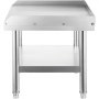 Parrilla de acero inoxidable VEVOR con estante inferior y patas de metal resistentes.