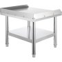 Soporte de parrilla de acero inoxidable VEVOR con estante y cuatro patas resistentes.