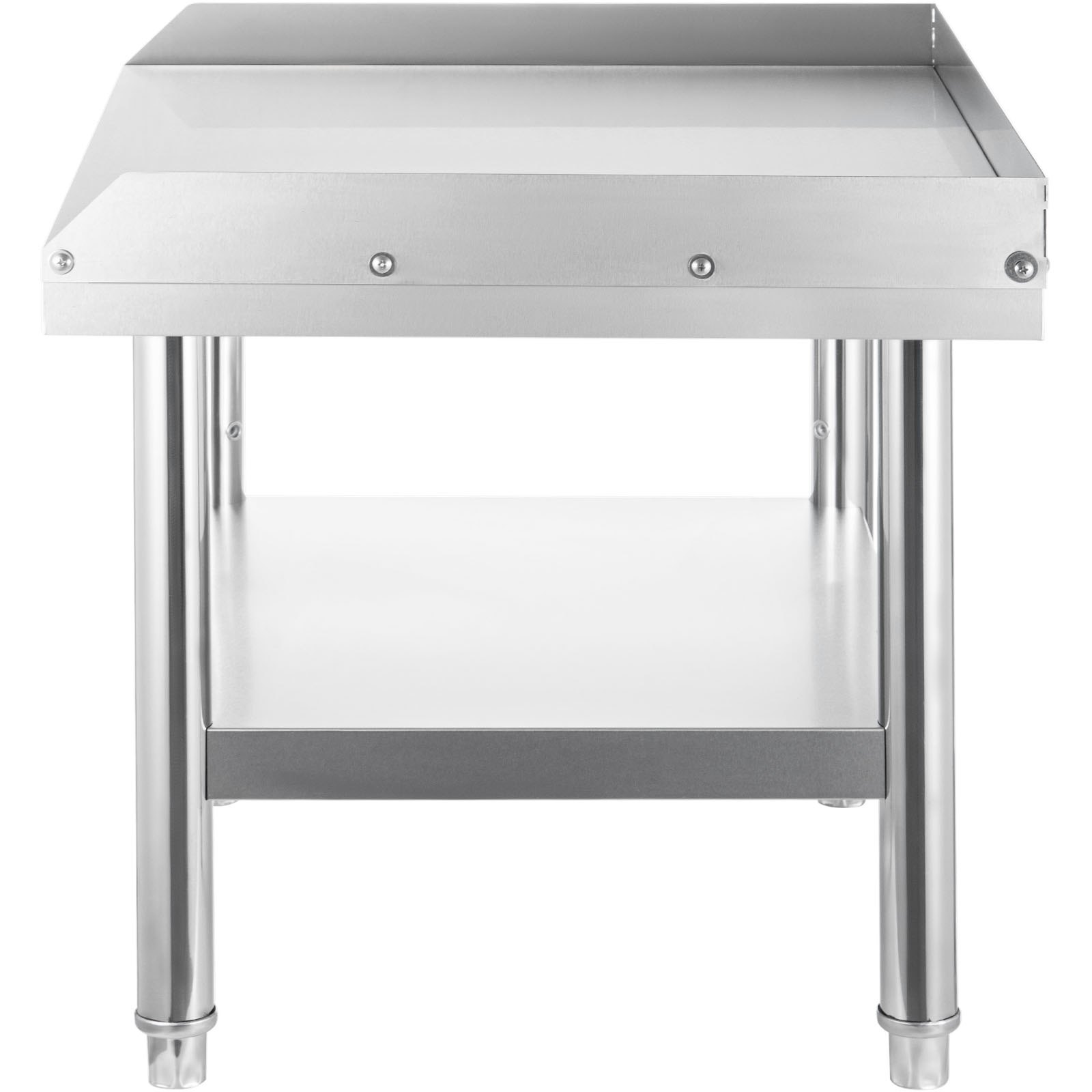 Parrilla de acero inoxidable VEVOR con estante inferior y patas de metal resistentes.