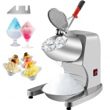 VEVOR Máquina Trituradora de Hielo Eléctrica 300 W con Cuchillas Dobles de Acero Inoxidable, Máquina de Hielo Afeitado de 210 lb/h, 1450 RPM con Placa de Hielo y Cuchilla para Uso Doméstico y Comercia