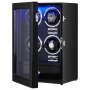 Enrollador de relojes VEVOR, enrollador de relojes para 4 relojes automáticos de hombre y mujer, con 4 motores japoneses Mabuchi súper silenciosos, luz LED azul y adaptador, carcasa de tablero de alta densidad y PU negro.