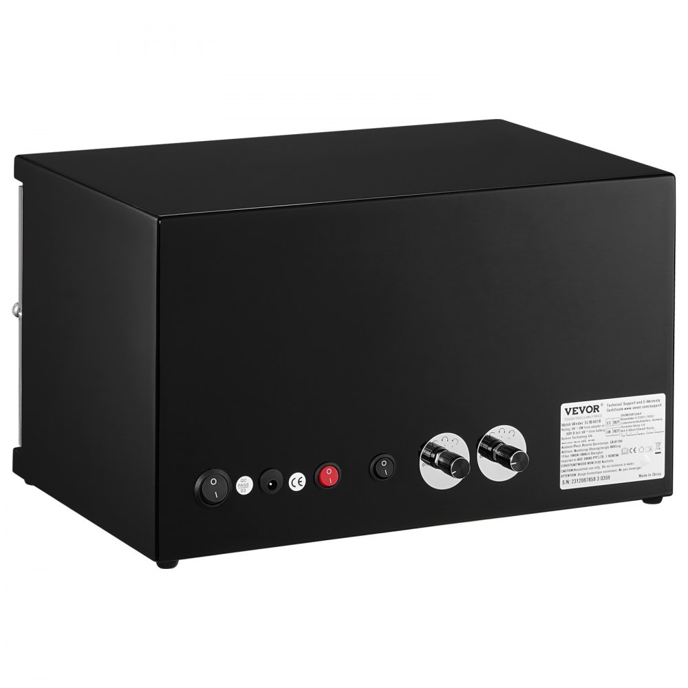 VEVOR Watch Winder, Watch Winder para 4 Relojes Automáticos para Hombres y Mujeres, con 2 Motores Mabuchi Japoneses Súper Silenciosos, Luz LED Azul y Adaptador, Carcasa de Tablero de Alta Densidad y PU Negro