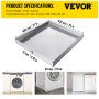VEVOR Bandeja de drenaje para lavadora de 27 x 25 x 2,5 pulgadas, de acero inoxidable 304, grosor de calibre 18, resistente, compacta, con orificio de drenaje y adaptador de manguera.