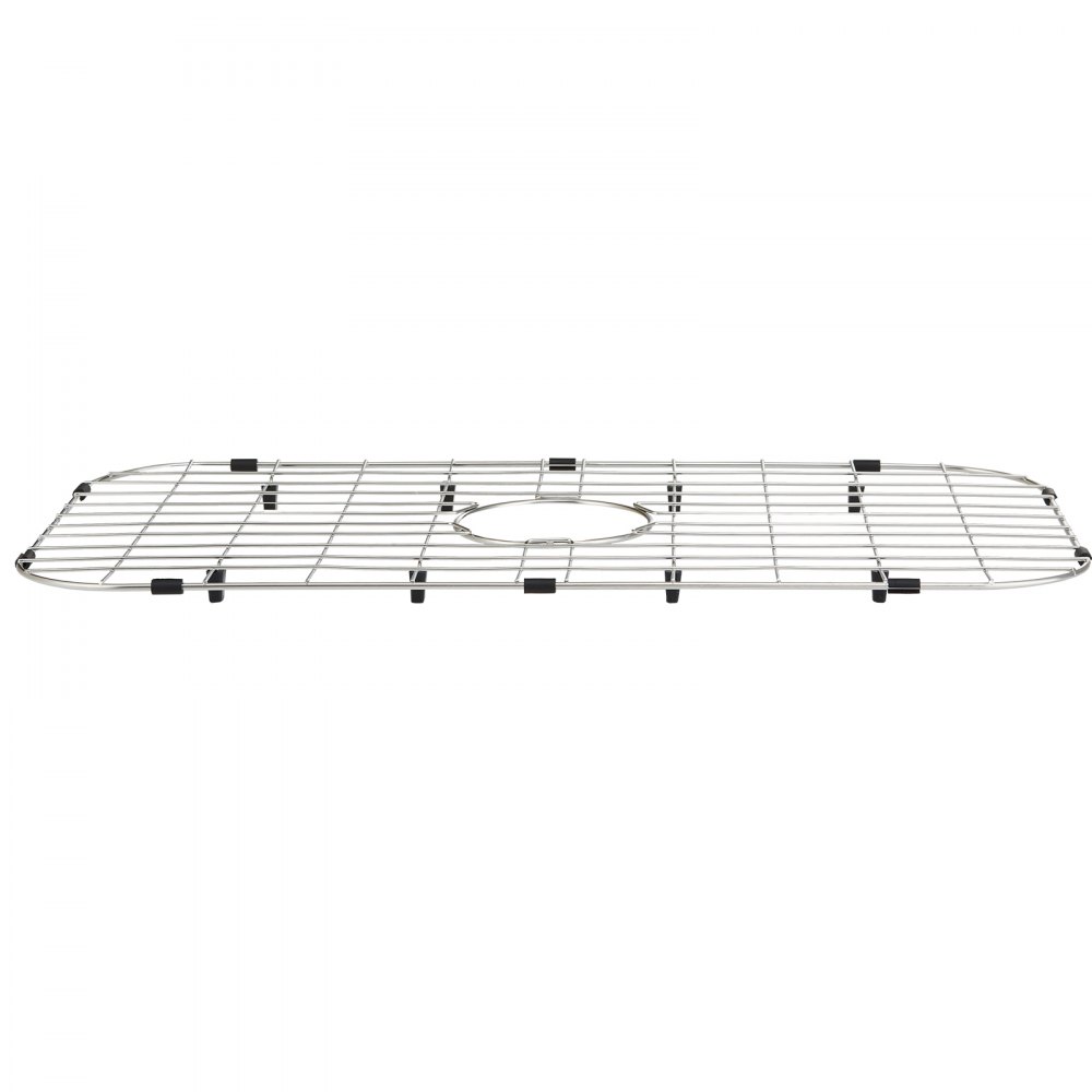 VEVOR Rejilla protectora para fregadero, rejillas de fregadero de acero inoxidable de 26 x 14 pulgadas, rejillas de fregadero de drenaje centradas con radio de esquina R90, rejillas inferiores de fregadero grandes, accesorio universal para fregadero de cocina, plateado