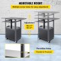 VEVOR AV Cart, 27-41" Altura ajustable Media Cart con 2 11 x 17.7" Drop Leaves, 150 LBS Capacidad Presentation Cart con un gabinete con cerradura, 25 x 18" Steel Projector Cart con una bandeja para teclado