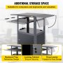 VEVOR AV Cart, 27-41" Altura ajustable Media Cart con 2 11 x 17.7" Drop Leaves, 150 LBS Capacidad Presentation Cart con un gabinete con cerradura, 25 x 18" Steel Projector Cart con una bandeja para teclado