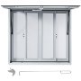 Ventana de concesión VEVOR de 91 x 91 cm, de aleación de aluminio, con 4 ventanas corredizas horizontales, puerta de toldo y gancho de arrastre, ideal para camiones de comida y remolques de concesión.