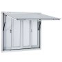 Ventana de concesión VEVOR de 91 x 91 cm, de aleación de aluminio, con 4 ventanas corredizas horizontales, puerta de toldo y gancho de arrastre, ideal para camiones de comida y remolques de concesión.