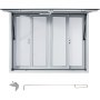 VEVOR Ventana de concesión, 48 x 36 pulgadas, ventana de servicio de camión de alimentos de aleación de aluminio con 4 ventanas de pantalla correderas horizontales y puerta de toldo y gancho de arrastre, ventana de servicio para camiones de comida, remolques de concesión