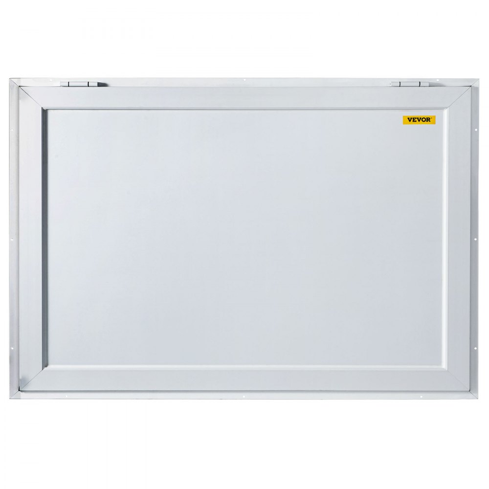 Ventana de concesión VEVOR rectangular con marco de aluminio y logotipo VEVOR amarillo.