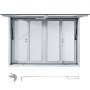 VEVOR Ventana de concesión, 53 x 33 pulgadas, ventana de servicio de camión de alimentos de aleación de aluminio con 4 ventanas de pantalla correderas horizontales y puerta de toldo y gancho de arrastre, ventana de servicio para camiones de comida, remolques de concesión