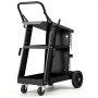 VEVOR Welding Cart, 3-Tier Welder Cart Heavy Duty with 400 Lbs Weight Capacity, 360° Swivel Wheels, Tank Storage Safety Chains, Rolling MIG Welder Cart for TIG, ARC, MMA, Plasma Cutter Welding Machine