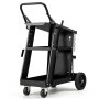 VEVOR Welding Cart, 3-Tier Welder Cart Heavy Duty with 400 Lbs Weight Capacity, 360° Swivel Wheels, Tank Storage Safety Chains, Rolling MIG Welder Cart for TIG, ARC, MMA, Plasma Cutter Welding Machine