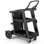 VEVOR Welding Cart, 3-Tier Welder Cart Heavy Duty with 400 Lbs Weight Capacity, 360° Swivel Wheels, Tank Storage Safety Chains, Rolling MIG Welder Cart for TIG, ARC, MMA, Plasma Cutter Welding Machine