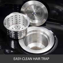 Tazón de champú VEVOR, fregadero de plástico ABS negro para salón y Spa, equipo de salón de belleza para peluqueros
