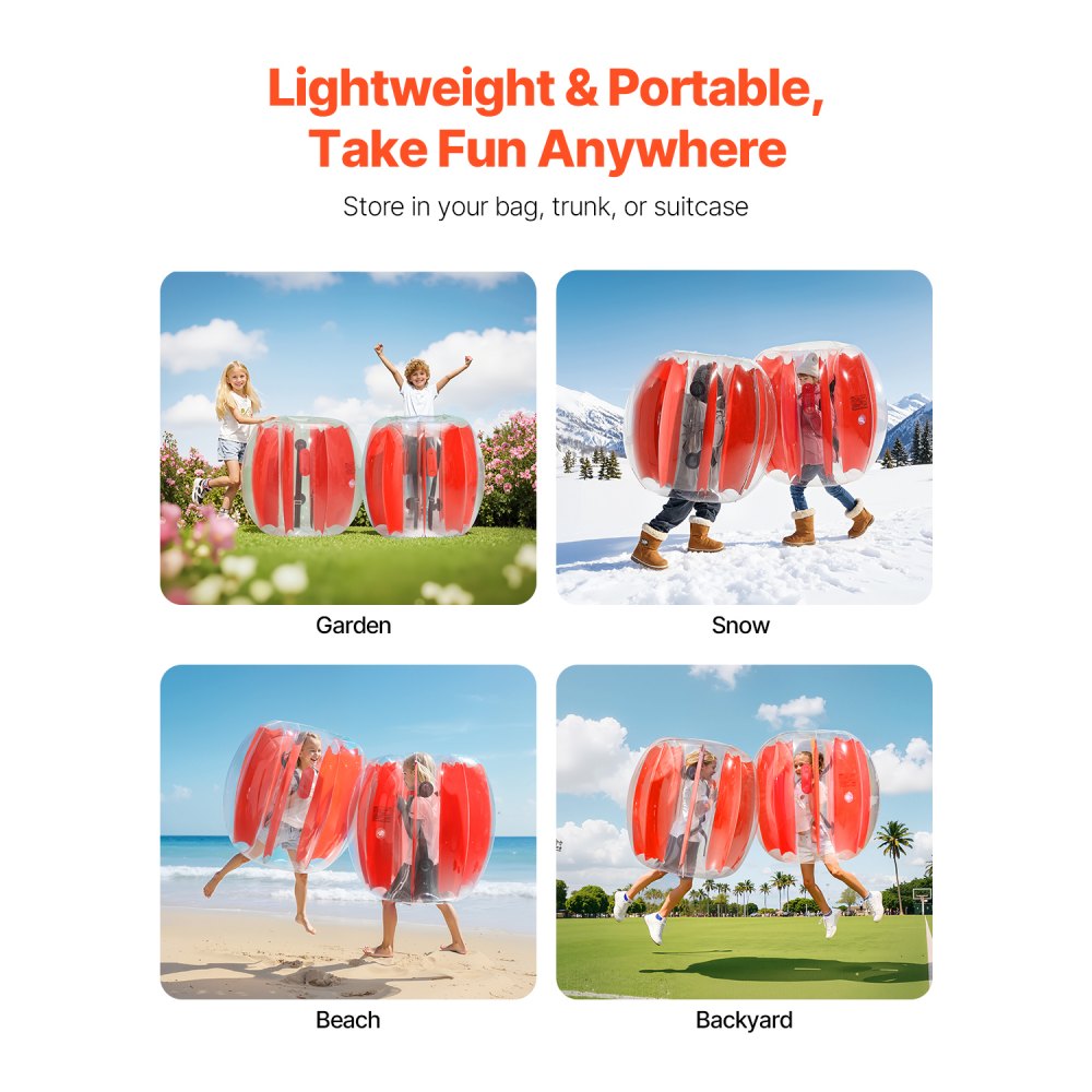 VEVOR - Paquete de 2 pelotas inflables de parachoques, 0,9 m (3 pies), diseño de sumo, resistente y grueso, de PVC, ideal para juegos de equipo al aire libre, ideal para parques infantiles, con rayas rojas.